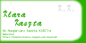 klara kaszta business card